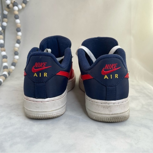 Nike Air Force 1 low red, white, and Blue Sneakers Big boy Size 4Y - Picture 4 of 9